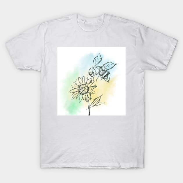 Bee landing on flower T-Shirt by CutiePoos